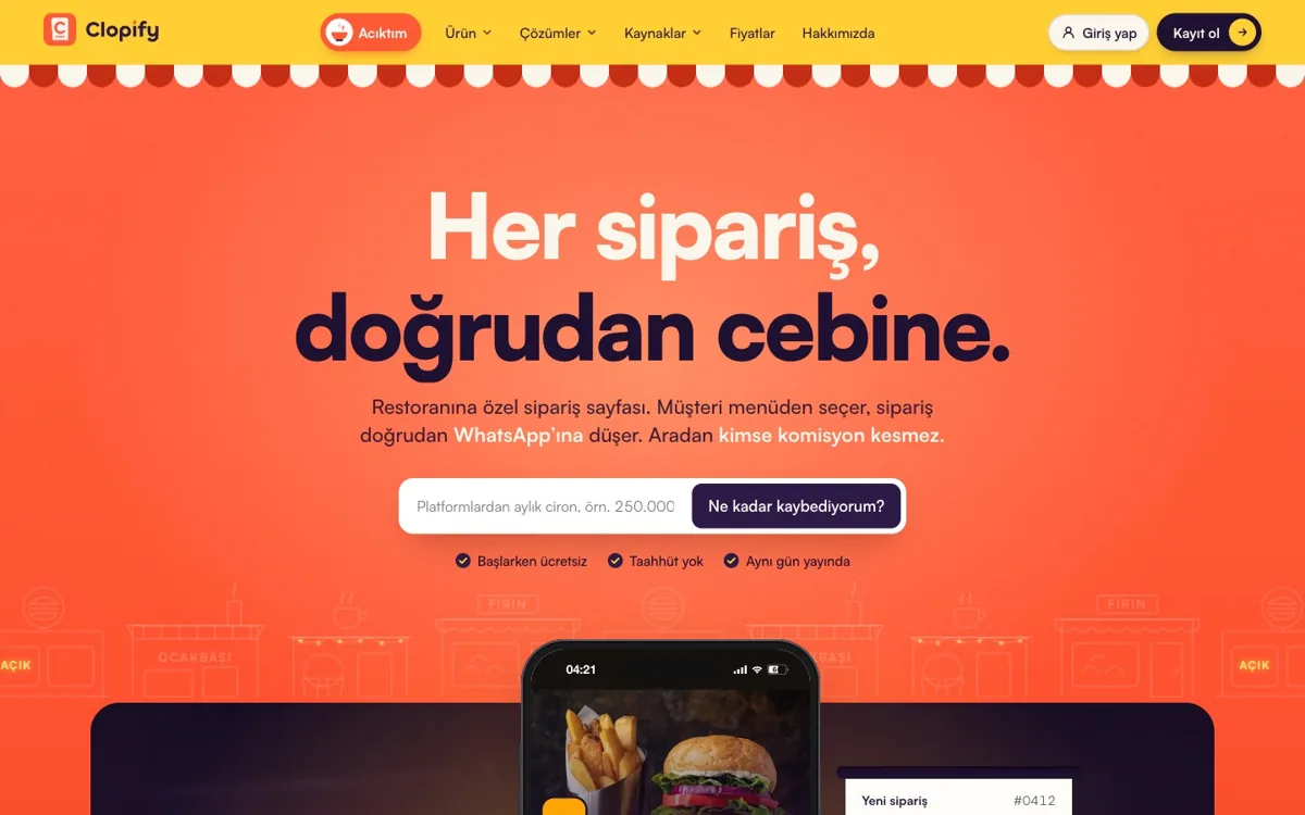clopify.com ana sayfası