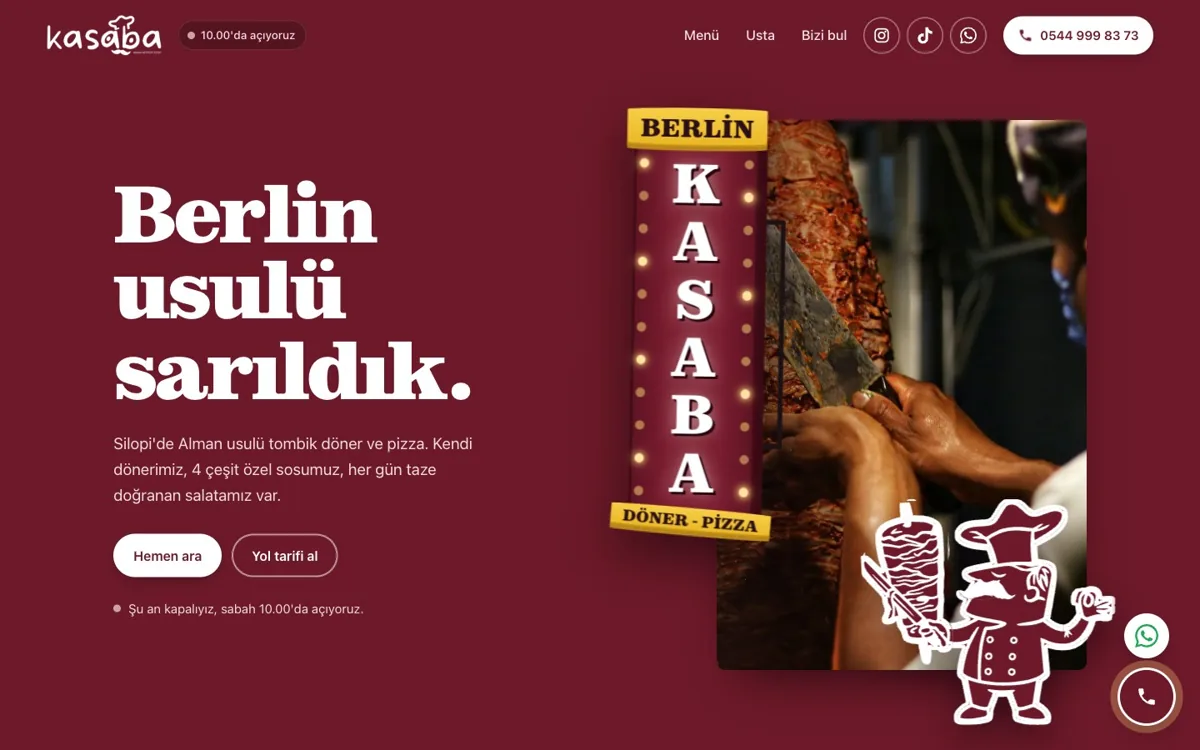 Kasaba Berlin sitesinin ana sayfası
